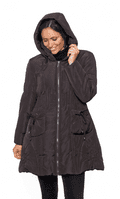 Womens Short Warm Quilted Hooded Winter Brown Coat db426